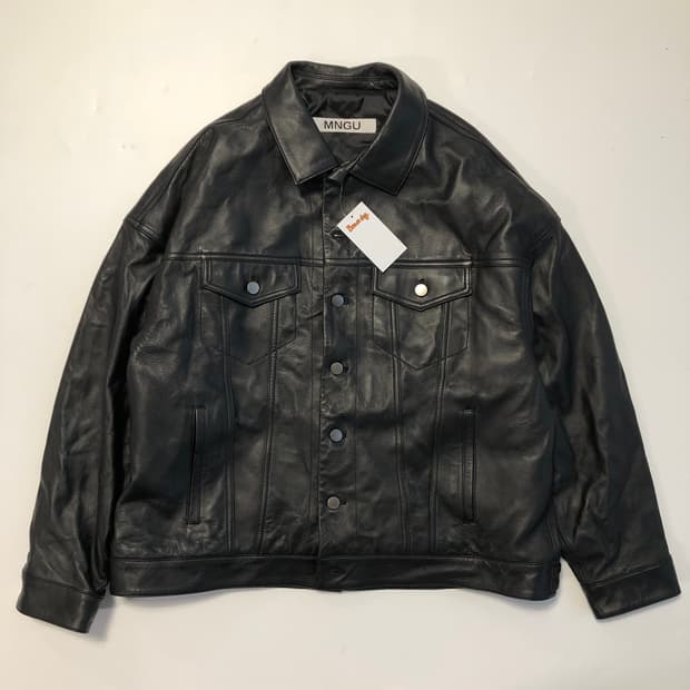 MNGU 빅사이즈 3rd 레더 트러커 자켓