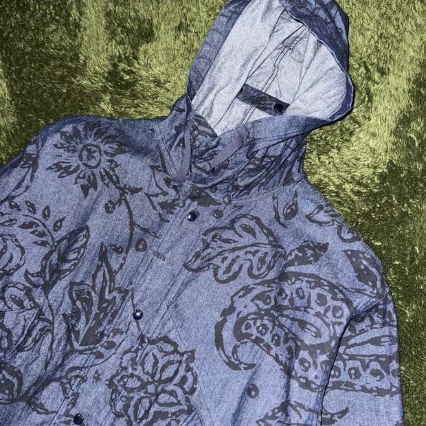 [XL] 엔지니어드 가먼츠 8온스 데님 하이랜드 파카 플로랄 인디고