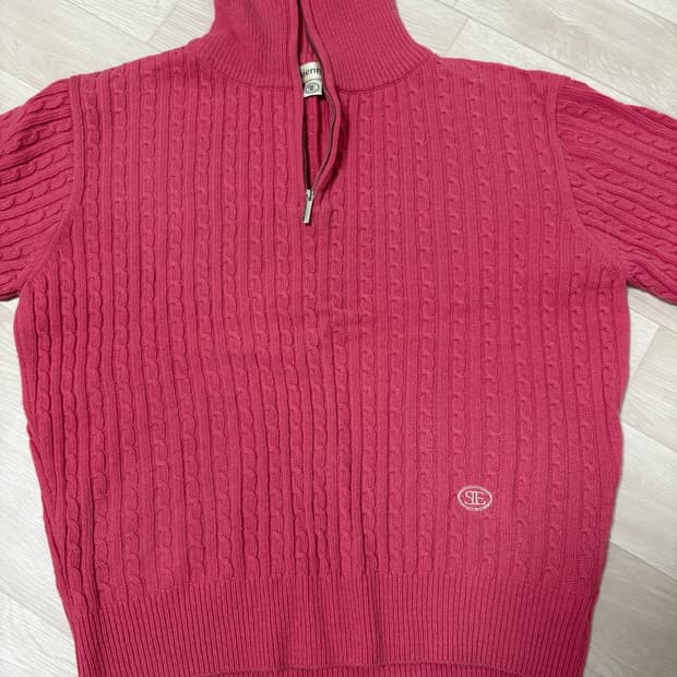 시엔느 classic zip up knit 핑크