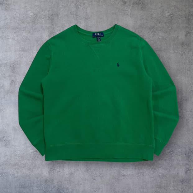 폴로 랄프로렌 스몰 포니 로고 그린 미니멀 맨투맨