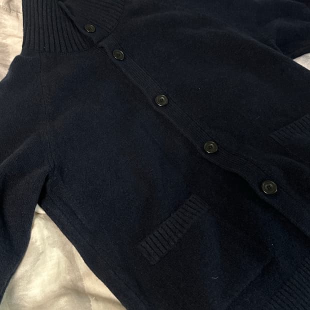 유니클로 수플레 얀 가디건 네이비 L