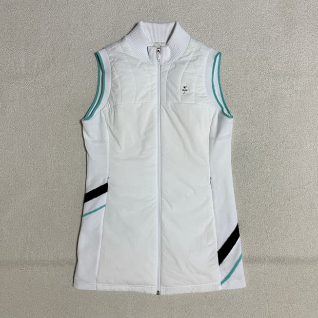 까스텔바작 니트 배색 방풍안감 패딩 조끼