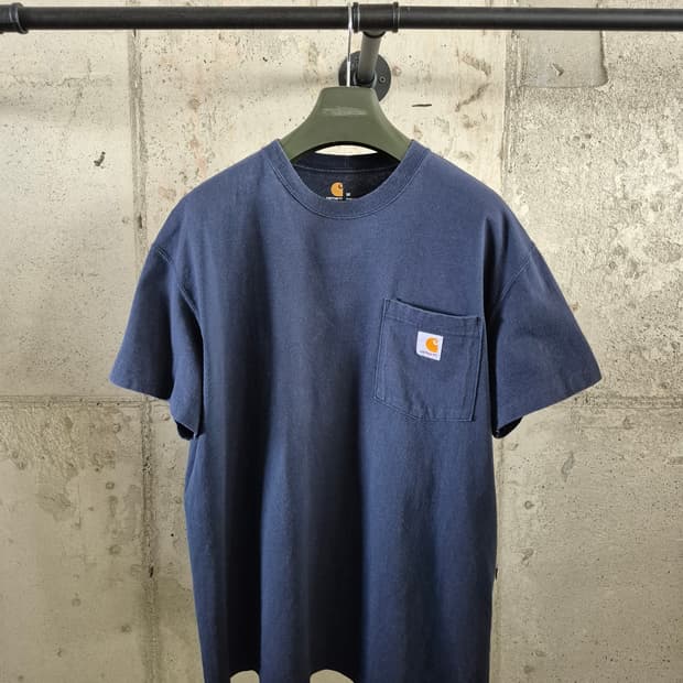 칼하트  네이비 워싱면티셔츠