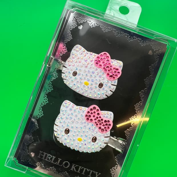 헬로키티 큐빅 헤어핀 브로치