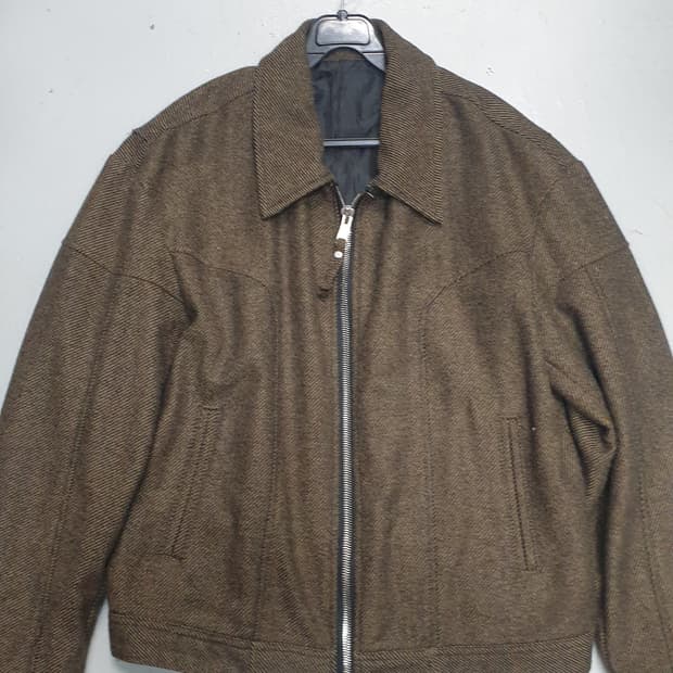 MARTIN PLAN 브라운 헤링본 자켓 L