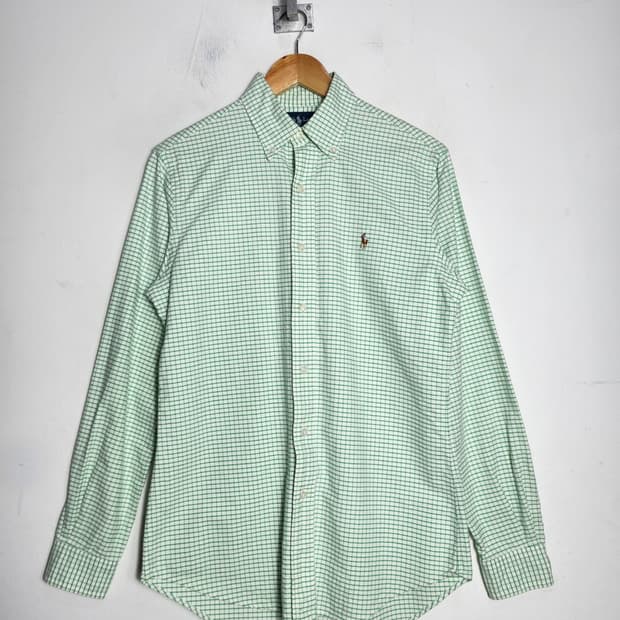 S 폴로 랄프로렌 체크 패턴 커스텀핏 셔츠