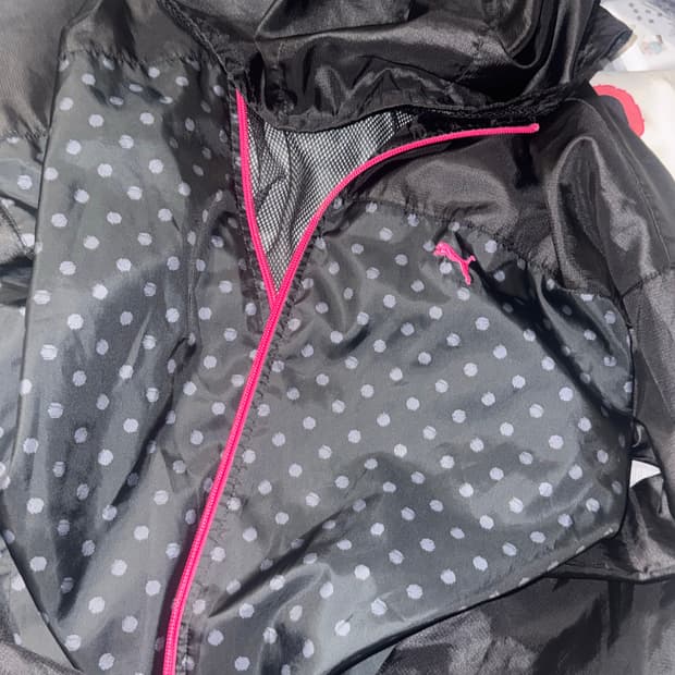 퓨마 도트 블랙 핑크 바람막이 빈티지 y2k 갸루