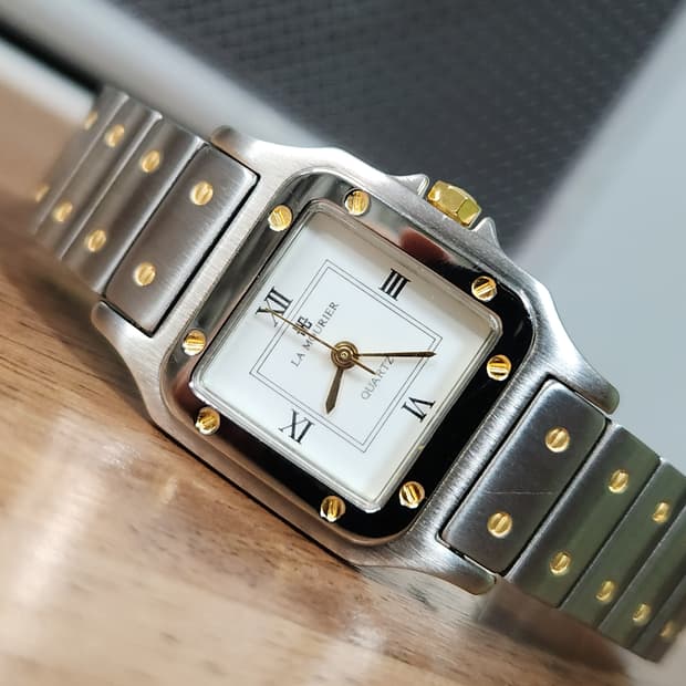 #LA MURIER 산토스 오마주 22k 골드 콤비 여성명품시계  급처