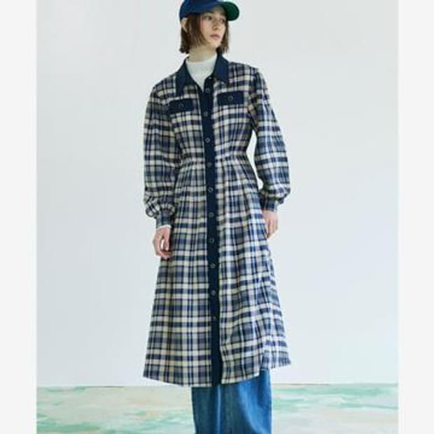 제너럴아이디어 체크 롱 원피스 S21W04007 스몰