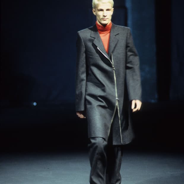 Raf Simons AW99 Burgundy Wool Zip Coat