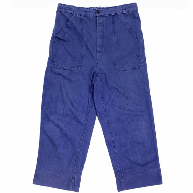 빈티지 60-70s 프렌치워크 팬츠 34~ (프리사이즈) 와이드 핏