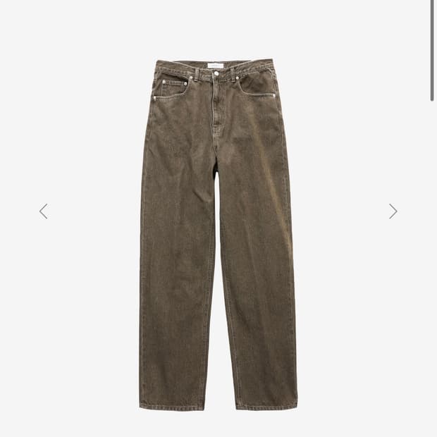 STRAIGHT DENIM PANTS (WASHED BROWN)