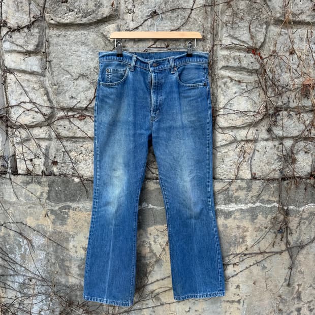 70s 리바이스 빈티지 517 66후기 논셀비지 부츠컷 데님 팬츠