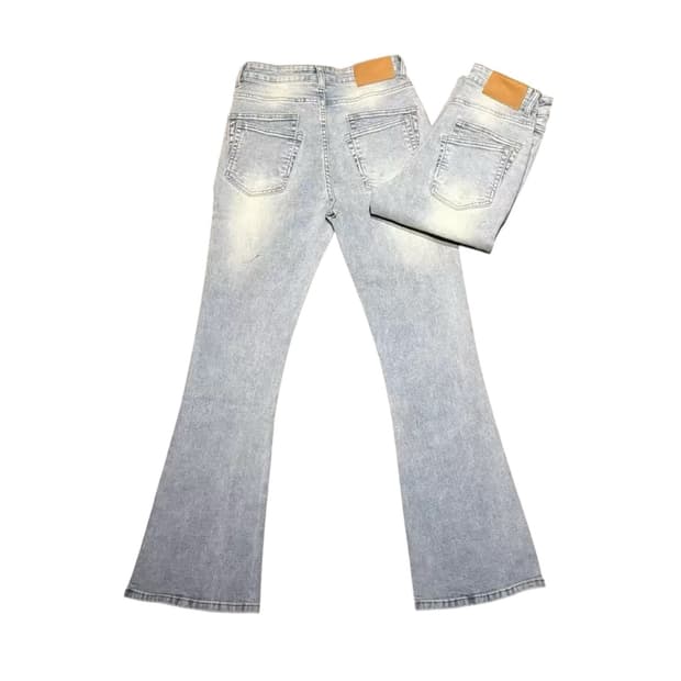 더블 백 포켓 크림 플레어진