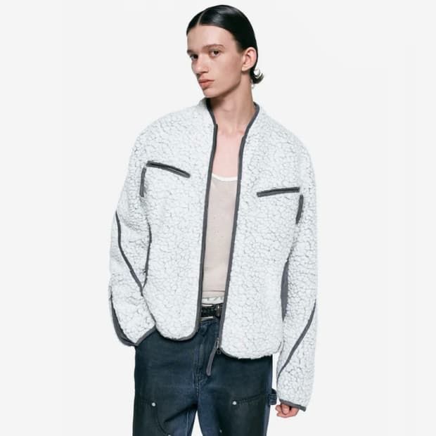 [택포](L) 인사일런스 ROMA 울 시어링 자켓 화이트