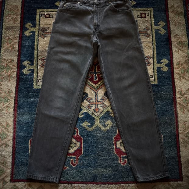 90s USA 리바이스 블랙탭 550 블랙워시드 흑청 데님 팬츠