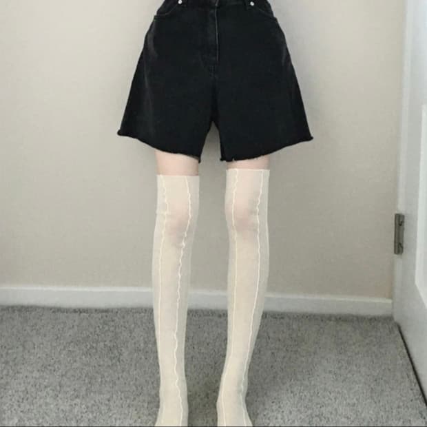 샵페어리 니삭스 interlock knee socks 아이보리