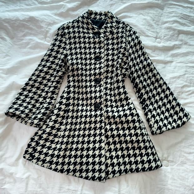 패턴 코트 빈티지 y2k 구제 캐주얼 긱시크 모리걸 하구미 로맨틱고딕