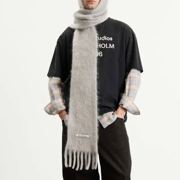 아크네스튜디오 모헤어 후드 스카프 머플러