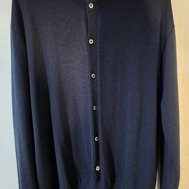 셔터 라운드넥 가디건 네이비 M