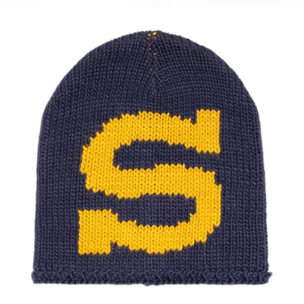 스투시 니트 스컬캡 벌리 S 네이비