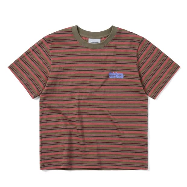 디스이즈네버댓 Striped W Tee Khaki