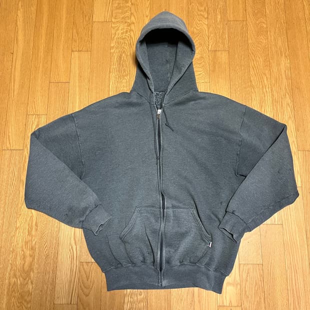 [XL] 90s 빈티지 러셀 후드집업 페이디드 그레이