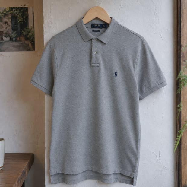 105 POLO 폴로 랄프로렌 반팔 카라티 피케 셔츠 커스텀핏 그레이