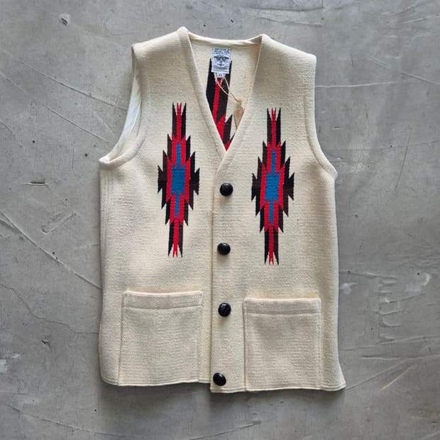 오르테가 핸드 우븐 울 네이티브 아메리칸 웨스턴 치마요 베스트 조끼
