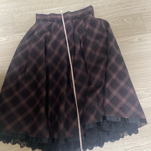 엑시즈팜 체크 체크 레이스 치마 히메갸루 모리룩 너드 일본 빈티지