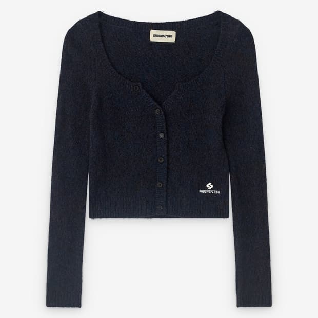 [6,8,10]슈슈통 25fw 와이드 라운드 넥 피티드 가디건/네이비