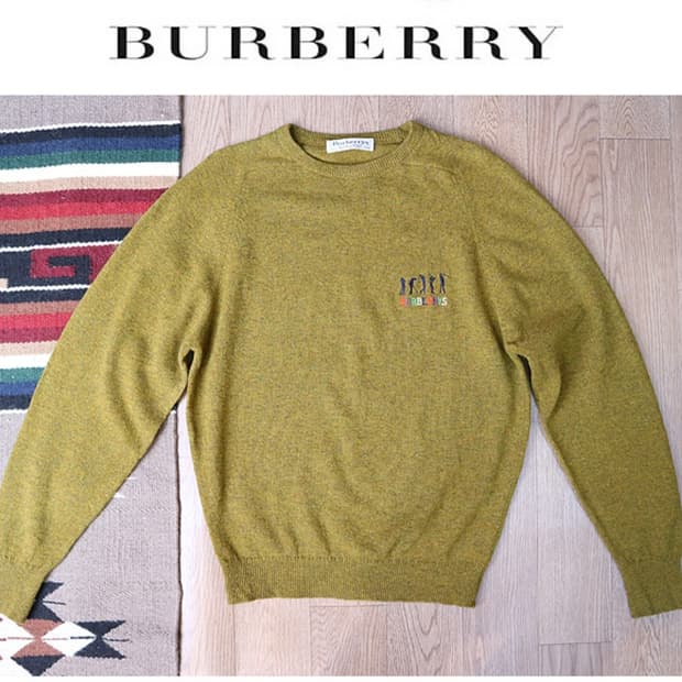  80-90S BURBERRY 버버리 울100% 빈티지클래식 니트