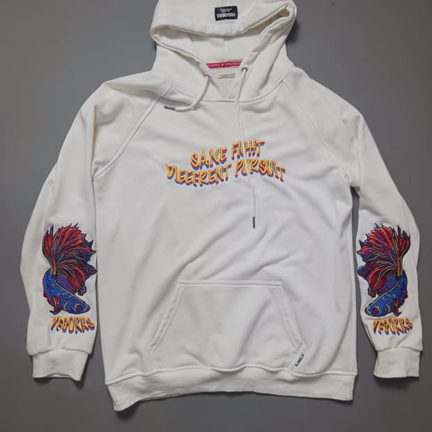 [프리] VEGORRS LAB 물고기 그래픽 자수 후드티셔츠