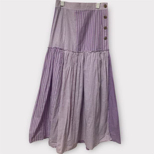 일본 모리걸 하구미 패치워크 스트라이프 스커트 55-66