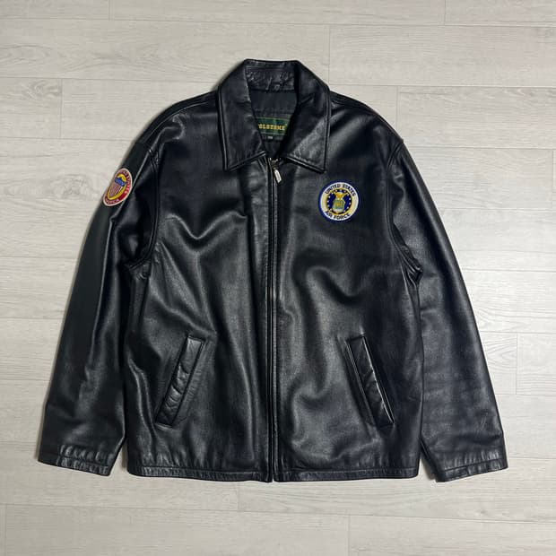 USA Airforce 패치 리얼레더 자켓