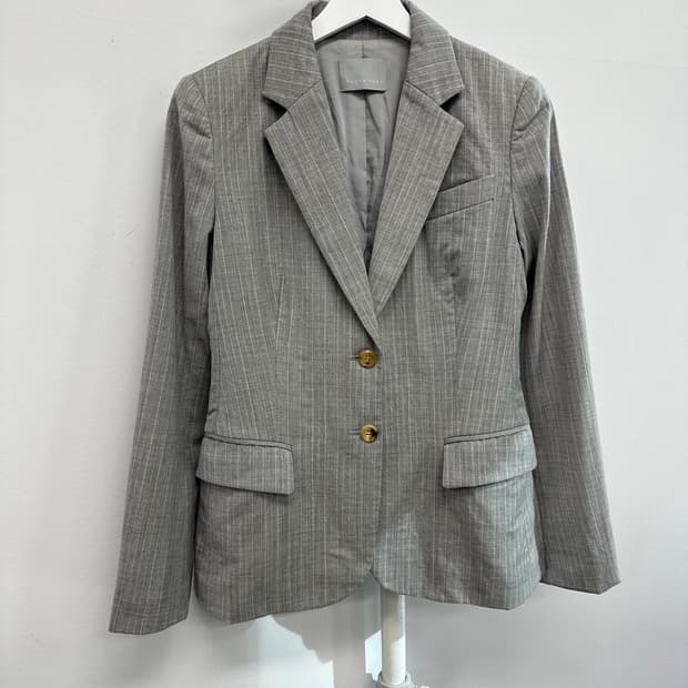 띠어리 스트라이프 울캐시미어 자켓