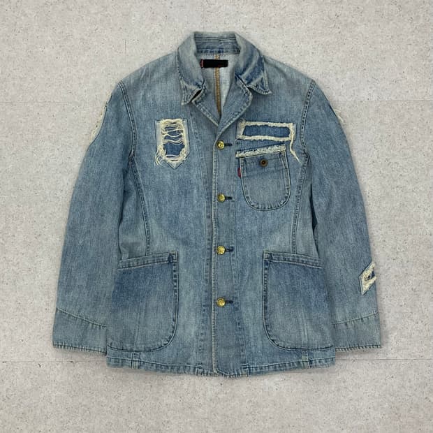 Levis 00s 리바이스 레드룹 디스트로이드 데님자켓