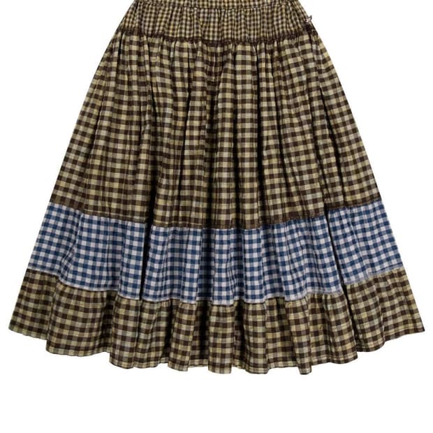 MORI CHECK SKIRT BROWN