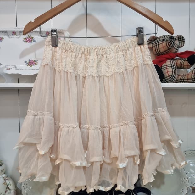 Rosita(로지타) 쉬폰 레이스 티어드 스커트