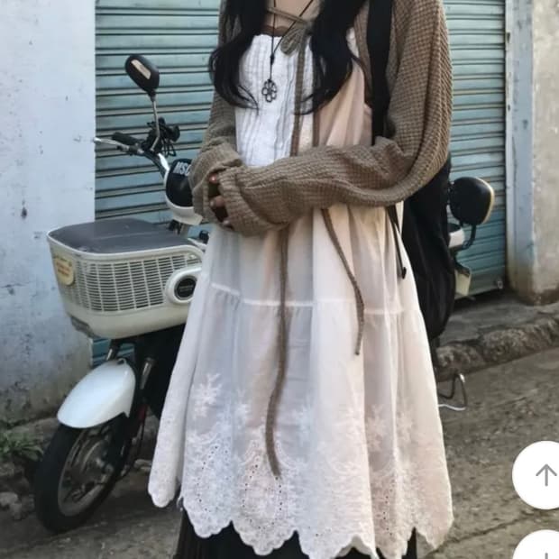 에이블리 레이스 나시 원피스 화이트 
