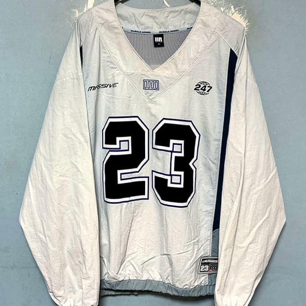 머슬암드 23 남자 우븐 맨투맨 춘추 브이넥 오버핏 XL 105-110