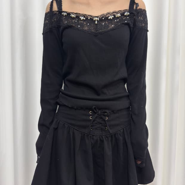eyelet mini skirt