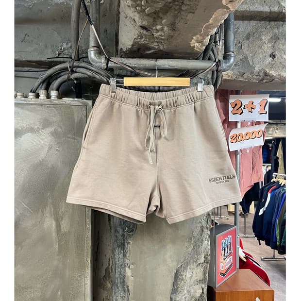 피어오브갓 에센셜 하프 스웻 팬츠 오트밀 M #csz3274 