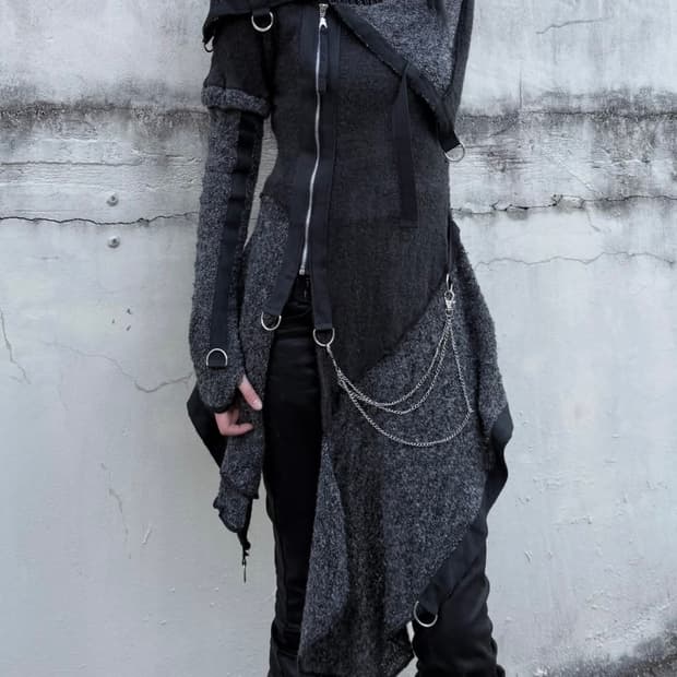 V-kei Style Layered Detail Cardigan