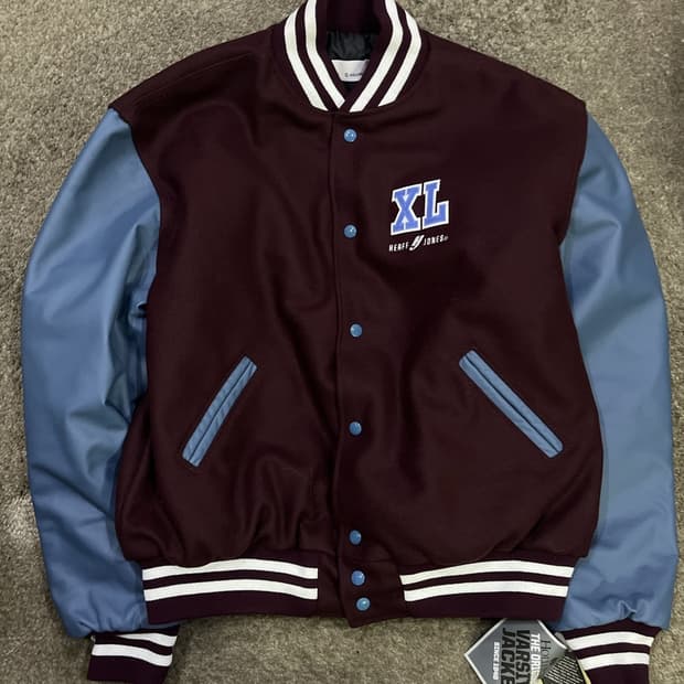 할로웨이 울 레더 바시티 자켓