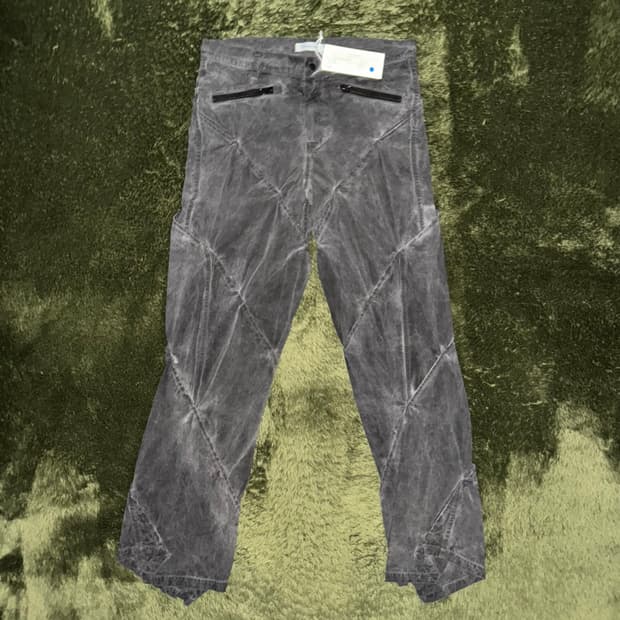 [L] JUNTAE KIM 준태킴 게더 트위스트 다이 쉘 트라우저