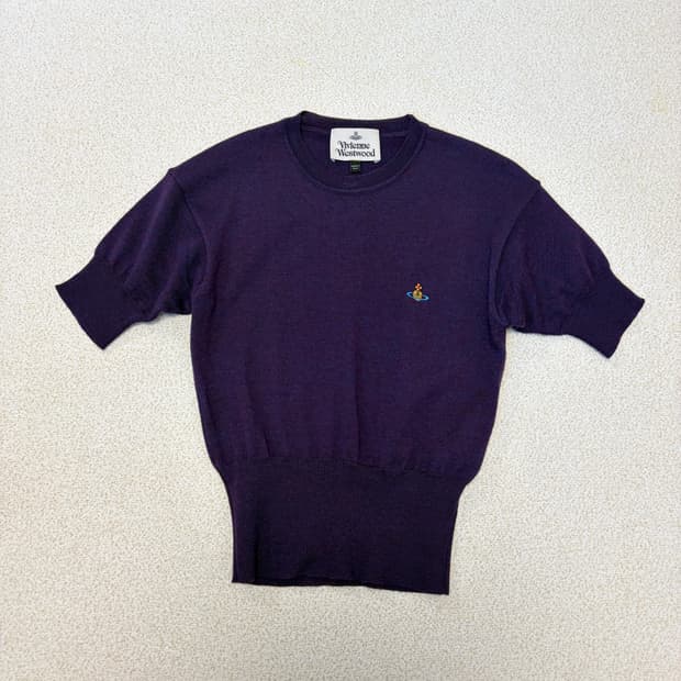 비비안웨스트우드 임포트 퍼플 반팔 니트