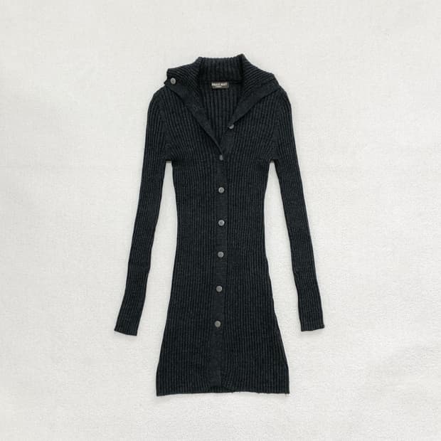 챠콜그레이 슬림핏 골지 딱붙 원피스