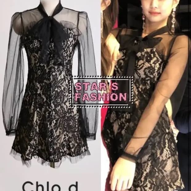 제니 착용 끌로드마농 시스루 미니 원피스