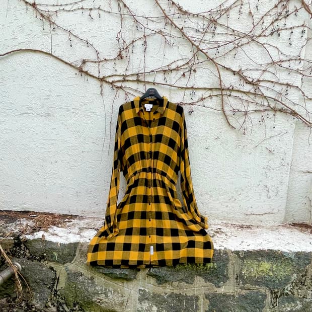 울리치 이태리 버팔로 체크 셔링 원피스